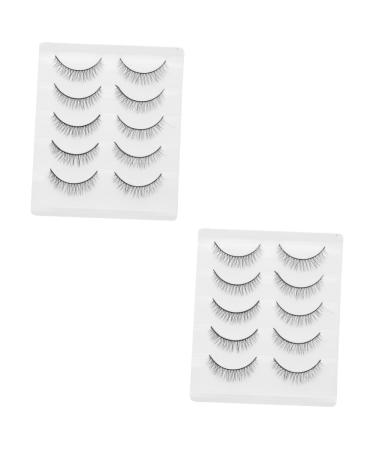 Beavorty 10 Pairs Short False Eyelashes Natural Mascara Pesta as Natural Women Fake Lashes Miss Extend Manual 1 count (Pack of 1) Black 2x2pcs