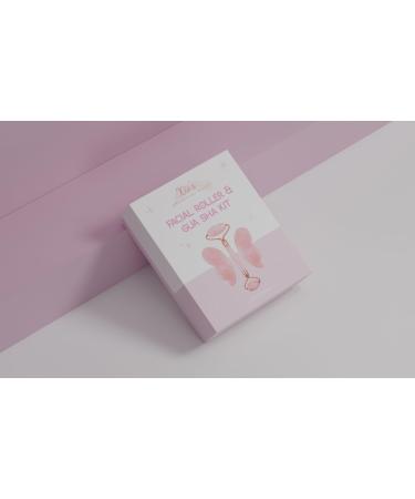Pink Butterfly Roller and Facial Gua Sha Set