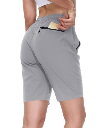 Suwangi Women's Quick Dry Hiking Cargo Shorts - Light Grey, Medium - Buy Online on GoSupps.com