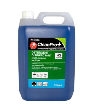 CleanPro+ Detergent Disinfectant H2 Concentrate 5 Litres x 2 Detergent Disinfectant Concentrate 2