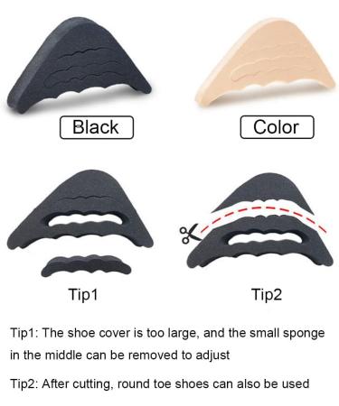 6 Pairs Adjustable Toe Filler Inserts - Reusable Shoe Plug (Black & Beige) for Perfect Fit - Buy Online on GoSupps.com