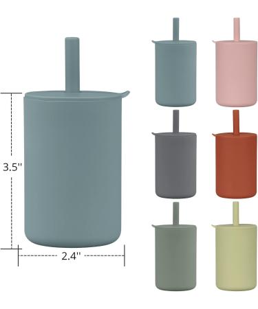Baby Sippy Cup 2 Pack Silicone Trainer Cup for Toddlers - Unbreakable, Spill Proof, Non-Slip Handles - 6 oz - Boys & Girls (Ether & Sage) - Buy Online on GoSupps.com