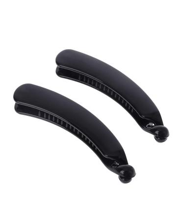 VIccoo 2-Piece 11 cm Black Banana Hair Clips - Round Head Plastic Ponytail Holders & DIY Hair Accessories for Women - Buy Online on GoSupps.com
