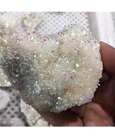 1pc Minerals Crystal Crafts Natural Rainbow Aura White Crystal Cluster for Home Decoration 200-260g - Buy Online on GoSupps.com