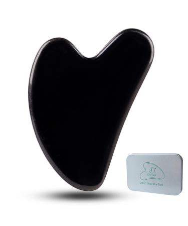 Gua Sha Facial Tools, Black Obsidian Gua Sha Massage Tool, Natural Jade Guasha Tool for Face and Body Skin Massage. Gua Sha Set for SPA Acupuncture Therapy, Trigger Point Treatment.