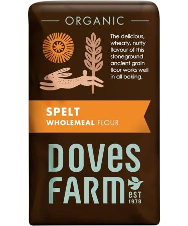 Doves Farm Organic Spelt Wholemeal Flour 1Kg | The delicious wheaty nutty flavour of this stoneground ancient grain flour works well in all baking.