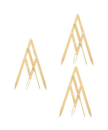 Beavorty 3 pcs Generation Second Steel Makeup Pencil Caliper Measuring Mean Gadgets Tools Golden Positioning 25x5x0.6cmx3pcs Goldenx3pcs