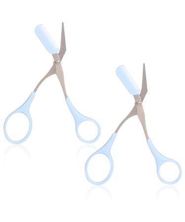Eyebrow Scissors with Comb Professional Precision Eyebrow Trimmer Scissors Eyebrow Trimming Scissors with Comb and Non-Slip Finger Grips Hair Removal Eyebrow Scissors for Men Women(Blue) Blue&blue - Buy Online on GoSupps.com