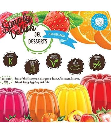  Simply Delish Simply Delish Natural Sugar Free Jelly Dessert - Vegan Gluten Free & Fat Free Peach Flavour - 24 Pack 20g Keto Candy - Buy Online on GoSupps.com