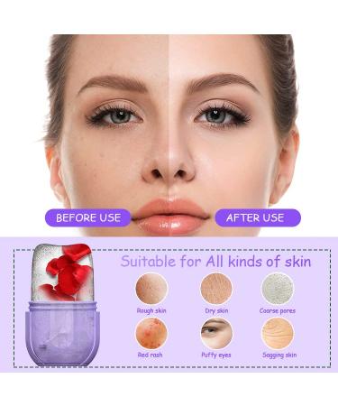 Jade Stone Ice Roller for Face Massage - Beauty Skincare Tool for Lifting, Contouring, and Puffiness Reduction - Gift for Women - Purple Box - Buy Online on GoSupps.com