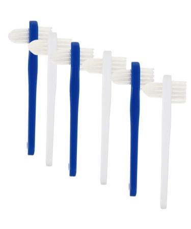 Mobestech 6th double-headed false toothbrush 2 bristle toothbrush prosthesis cleaner prosthesis brush dentistry brush portable adult toothbrush oral clean supply 1 piece (1 Pack) color-sorted-2