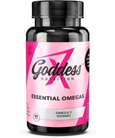 GODDESS NUTRITION Omega 3 Fish Oil 1000 mg 60 Softgels - Heart Brain & Joint Support - Gluten-Free - Women's Wellness