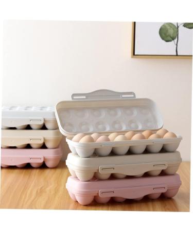 KOMBIUDA 2pcs 12 Mustard Egg Holder for Fridge Eggs Organic Refrigerator Egg Holder Storage Box Plant Avocado Khaki 30X11cm - Buy Online on GoSupps.com