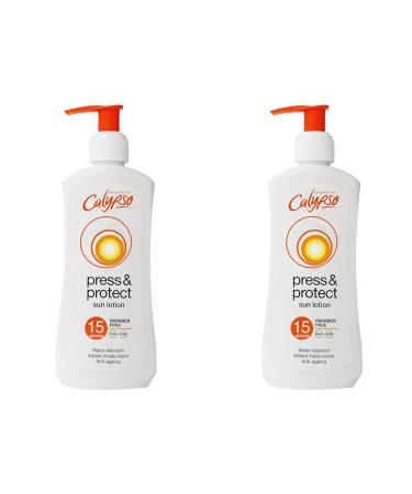 Calypso Press & Protect Sun Lotion | SPF 15 | 200ml (Pack of 2) 200 ml (Pack of 2) SPF 15