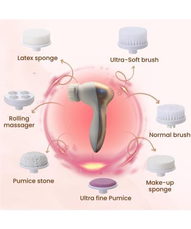 Premium 7-in-1 Facial Cleansing Brush - Gold Edition Exfoliating & Deep Cleanser for All Skin Types | Perfect Gift for Acne Care - Buy Online on GoSupps.com
