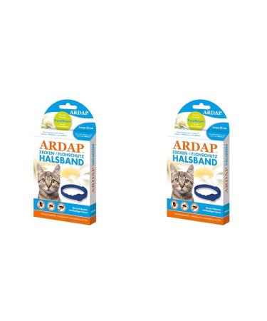ARDAP Tick and flea protection collar for cats from the 4th month - up to 4 months of sustainable long -term protection - natural active ingredient against ticks & fleas (pack with 2) for cats length 35 cm (pack with 2)