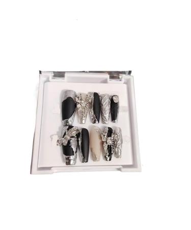 Handmade Nail Wearing Three-dimensional Relief Butterfly Elongated Nail Shape Detachable Fake Finger(Size:S)