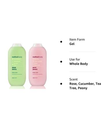 Method Body Wash Set - Deep Detox & Pure Peace - 2-Pack (18 fl oz 532 ml each) - Buy Online on GoSupps.com