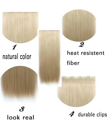 iLUU Clip in Hair Extensions 24" 100g Long Straight Thick Synthetic Hair Pieces Smooth Pink Hairpiece Hair Extension 5 Clips ins Wig for Cosplay Party Daily Use 8C# #8C (pink) - Buy Online on GoSupps.com