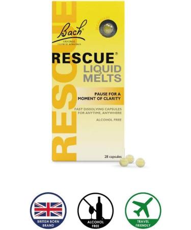 Rescue Remedy Day Liquid Melts 28 Fast Dissolving Capsules - Alcohol-Free Emotional Wellness Travel Size - 1 Pack - Buy Online on GoSupps.com