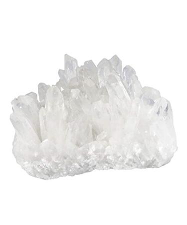 mookaitedecor Natural Clear Quartz Healing Crystal Cluster Druzy Geode Stone White Raw Energy Crystal Gift Rock Mineral Collection Reiki Gemstone Specimen Home Decor(approx 254-400g) Length 79-105mm 1pc Rock Quartz(3.1-4.1"/254-400g)