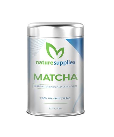 Matcha Green Tea Powder | Macha Japanese Ceremonial Grade from Uji Kyoto First Harvest Stone-Ground AAAAA Certified Natural Energy & Focus Vegan Detox Superdrink | Naturesupplies (100g) 100.00 g (Pack of 1)