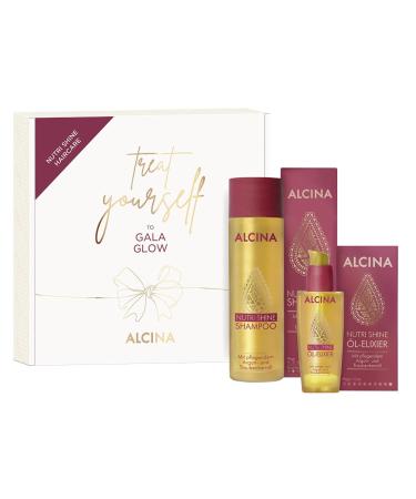 ALCINA gift set Nutri Shine | 1x 250 ml & 1x 50 ml | for shiny hair | Gala Glow | with argan & grape seed oil