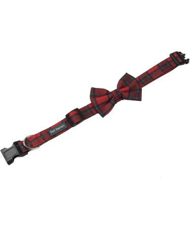 Pet Heroic Pet Dog Cat Collar with Grid Bow tie Adjustable Plaid Pet Dogs Cats Comfortable Durable Bowtie Collars for Small Medium Large Dogs Cats in 3 Styles M Red-grid - Buy Online on GoSupps.com