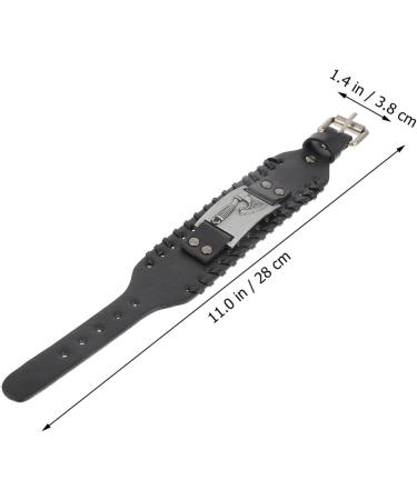 CALLARON 2pcs Wristband Woven Bracelets Black Wristlet Men Gothic Braided Leather Bracelet Charm Braclets Mens Black Bracelets Mens Bracelets Mens Leather Pirate Man Zinc Alloy Accessories 28X3.8X1CMx3pcs Blackx3pcs - Buy Online on GoSupps.com