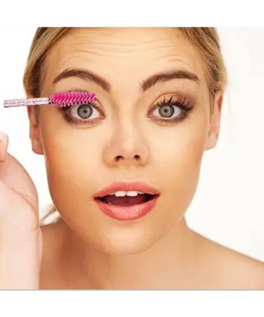 XPP Disposable Eyelash Brushes 100PCS Eye Brow Spoolie Mascara Wands (Crystal Pink) - Makeup Tools - Buy Online on GoSupps.com