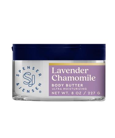 Spenser & Jensen Hydrating Lavender & Chamomile Body Butter - Gentle On All Skin Types - Moisturizing Body Lotion for Women & Men - Paraben Free - 8 Oz (Pack of 1) Lavender Chamomile 8 Ounce (Pack of 1)