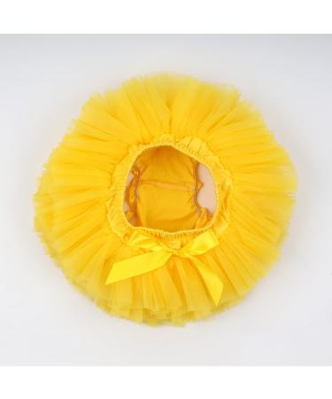 Hoolchean Baby Girls Fluffy Tutu Skirt with Diaper Cover Bloomer - Yellow (1-2 Years) - Buy Online on GoSupps.com