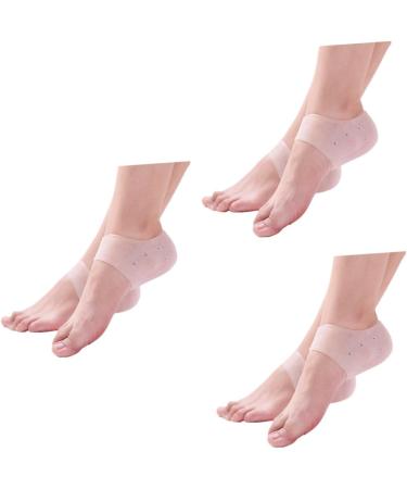 NOLITOY Gel Heel Socks - 3 Pairs of Women's White Foot Protectors | Silicone Gel Material for Comfort & Relief - Buy Online on GoSupps.com