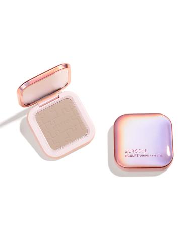 Serseul Contour Palette Face Sculpting Contour Powder Palette Face Bronzer Makeup Contouring Palette with Mirroingr - Highly Pigmented Contour Shadow Powder For Contouring #3 Grey Brown