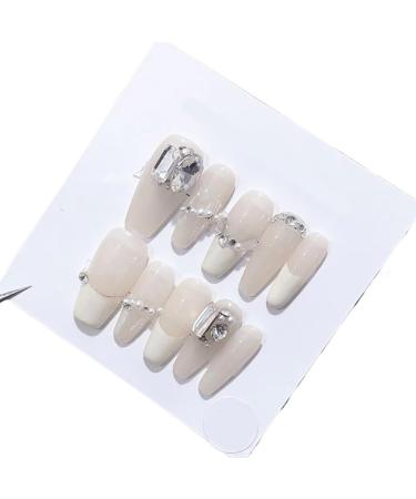Handmade Long and Short Nail Patches for Artificial Nail Enhancement(Color:19557 Size:S)