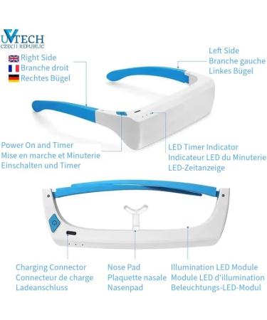 UVtech BLUE-2 Pro Light Therapy Glasses | 2-in-1 Blue & White Light for Enhanced Energy & Awakening | International Shipping Available - Buy Online on GoSupps.com
