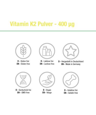 Vitabay Vitamin K2 400 mcg - Vegan Powder High Dosage 100g 365 Servings with D-Mannose - International Shipping Available - Buy Online on GoSupps.com