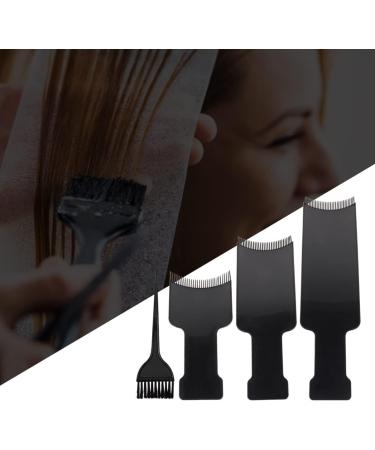 KALLORY Hair Dye Tools: Highlighting Board & Brush Kit for Hair Coloring - 4 Pcs Set, 32x10x1.3cm - Black - Buy Online on GoSupps.com