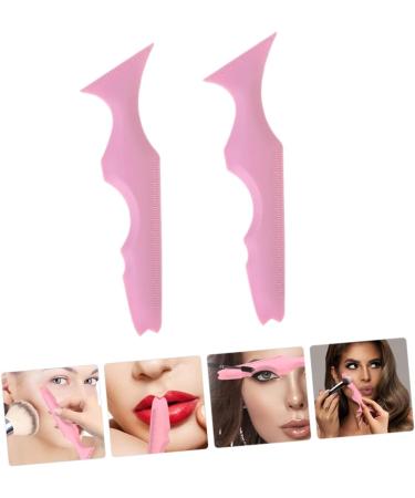 Ipetboom 2pcs Silicone Beauty Ruler Eyeliner Pencil Eyebrow Template Eyeshadow Stencils Aid With Wings Cream 15X4.15CM Pink-1 - Buy Online on GoSupps.com