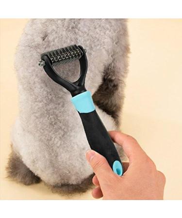 BlueMoo Professional Pet Dog Cat Comb Brush Dematting Deshedding Grooming Trimmer Tool-10 Blades (Blue) - Buy Online on GoSupps.com