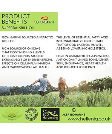 Hellenia Superba Krill Oil Capsules 500mg - Pure Antarctic Source with Astaxanthin & DHA - 3 Month Supply - Buy Online on GoSupps.com