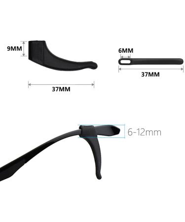 Anawakia Anti-Slip Glasses Holder - 20 Pairs Silicone Retainers & Temple Hooks - Black | International Shipping Available - Buy Online on GoSupps.com