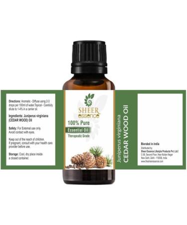 Buy 100% Pure Cedar Wood Oil 30 ML | Undiluted Therapeutic Grade Juniperus Virginiana Essential Oil for Aromatherapy - Buy Online on GoSupps.com