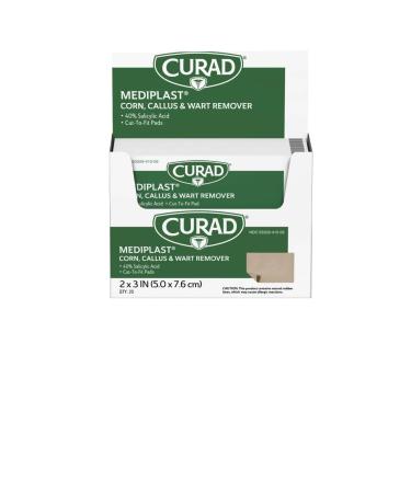 Curad Mediplast Corn, Callus, & Wart Remover, 40% Salicylic Acid Pads for topical removal of corns, callus, or plantar warts (25 Pads)