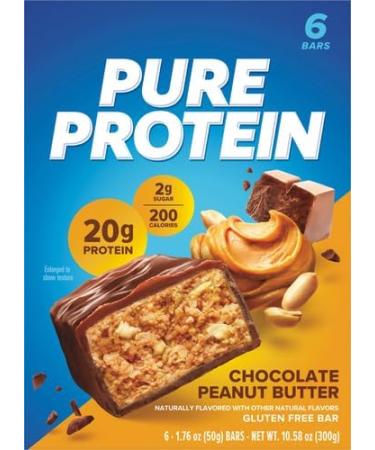 High Protein Chocolate Peanut Butter Bars - Nutritious Low Sugar Gluten Free Snacks - Pack of 6 for Energy Boost - Buy Online on GoSupps.com