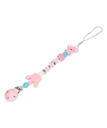 Baby Clip Holder Toy Baby Clip Toy Safe Silicone Washable As a Shower Gift (Pink)