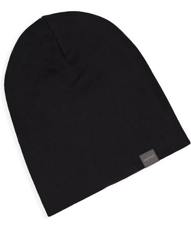 MERIWOOL Unisex Merino Wool Black Cuff Beanie Hat for Winter - Buy Online on GoSupps.com