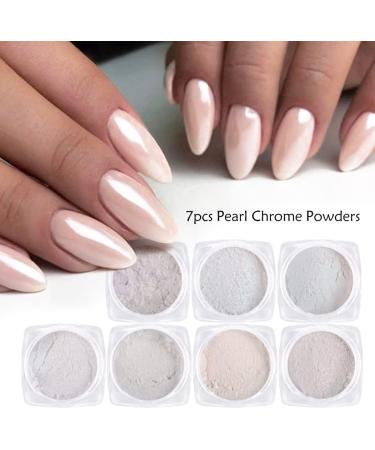 Shimmer Aurora Nail Glitter Powder Set - Neon Mermaid Dust Chrome Pigment for High Gloss Nail Art - 7 Boxes with Sponge Sticks - Buy Online on GoSupps.com