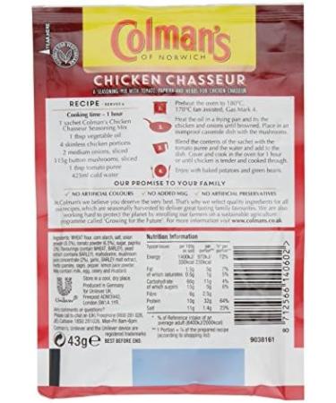 Colman's Chicken Chasseur Recipe Mix 43g - Buy Online on GoSupps.com