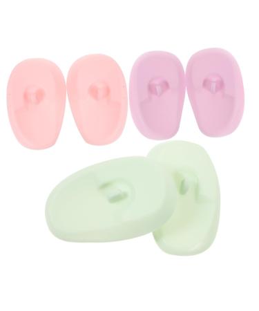 iplusmile 3 Cache Oreilles Silicone pour Coloration Capillaires Protections Auditives R utilisables pour de Cheveux Rose Vert